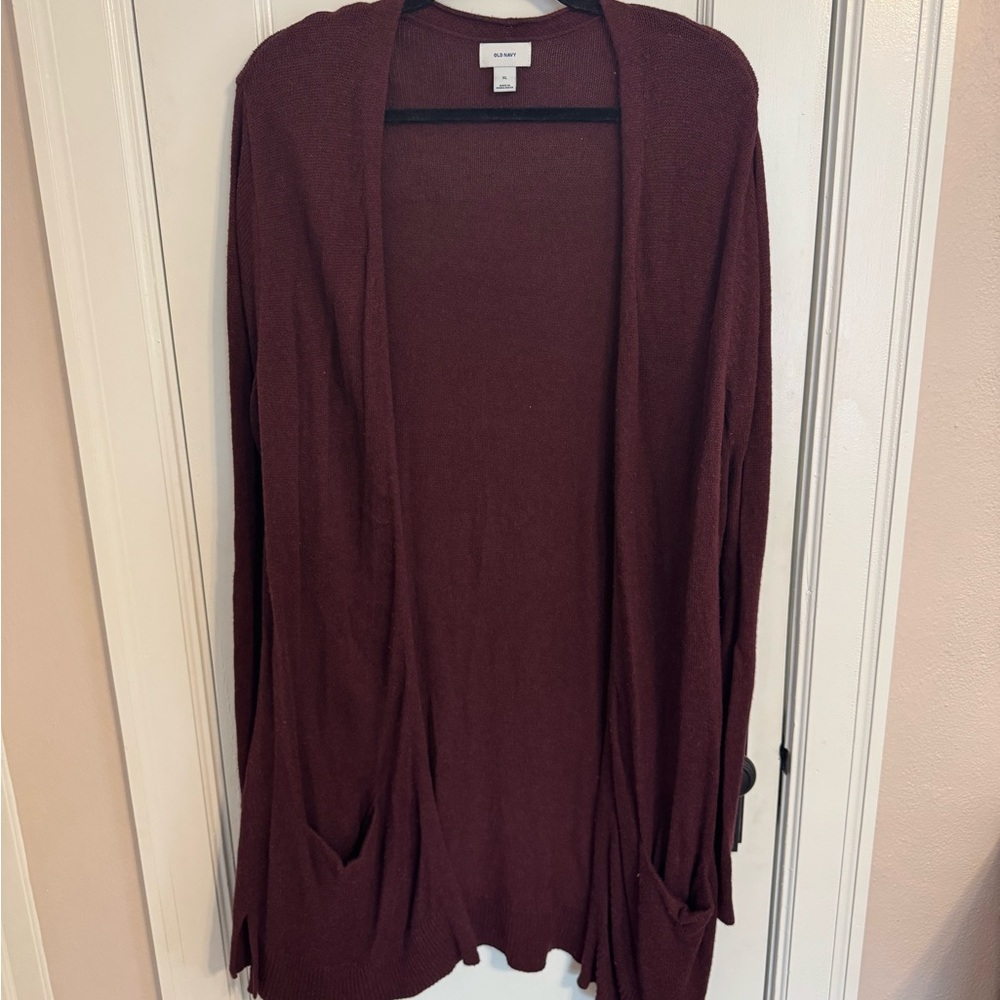 Old Navy Burgundy Cardigan Sweater